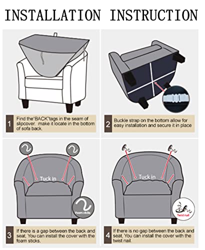 Funda de sillón barrel club elástica lavable blanca 7