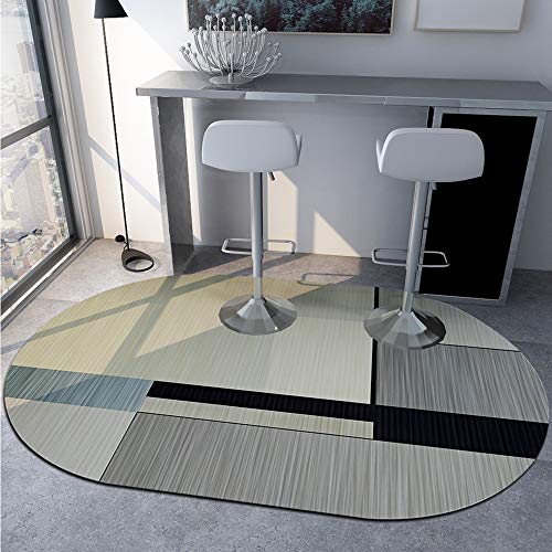 Yurun Teppich Schlafzimmer, Antistatisch Flauschiger, mit 8 waschbare Anti-Rutsch Teppich Aufkleber für Stuhl Sofa Matte und Kinder Spielen - (Schwarz Rot 110 x 150cm) Cover