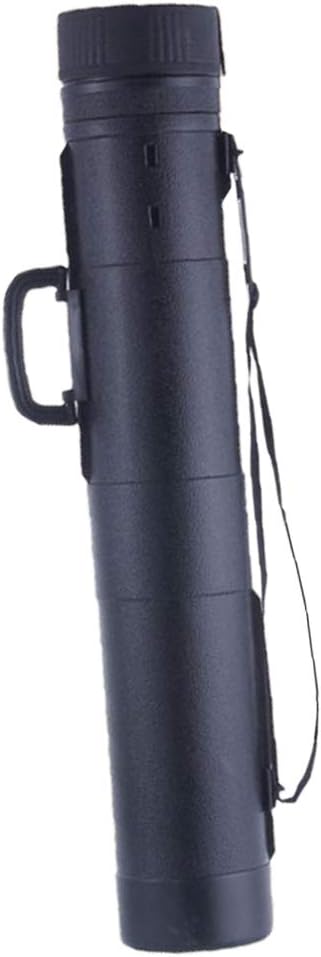 dailymall Plastic Storage Tube - Hard Plastic Expandable Carrying Case for Documents, Blueprints, Artwork - Black, Extends from 30 Inches to 53 Inches