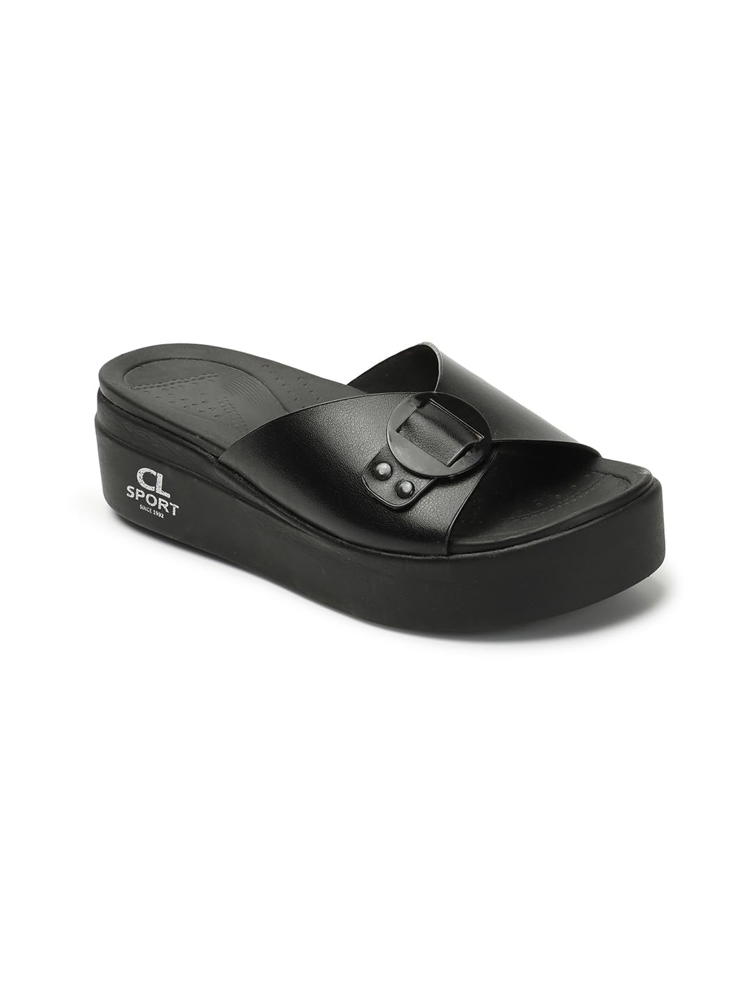 carlton london sports Carlton London women's Flatform Comfortable Slide Sandals with Buckle-picture-18