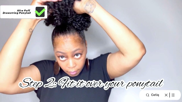 Amazon.com : Cetiq Afro Puff Kinky Curly Drawstring Ponytail ...