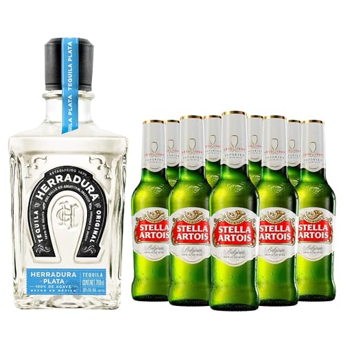 Herradura Plata Tequila 700ml + Cerveza Stella Artois 24 botellas de 330ml