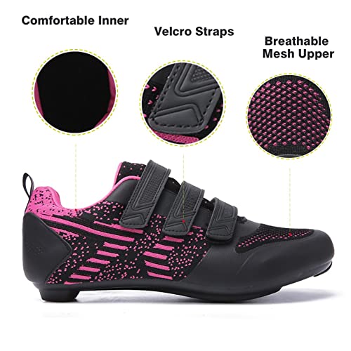 Image of Unisex Road Bike Cycling Shoes Compatible with Peloton Shimano SPD Bike Riding Shoes for Men Women, 3 Straps, Pre-Installed Delta Cleats for Indoor Outdoor Cycling Biking