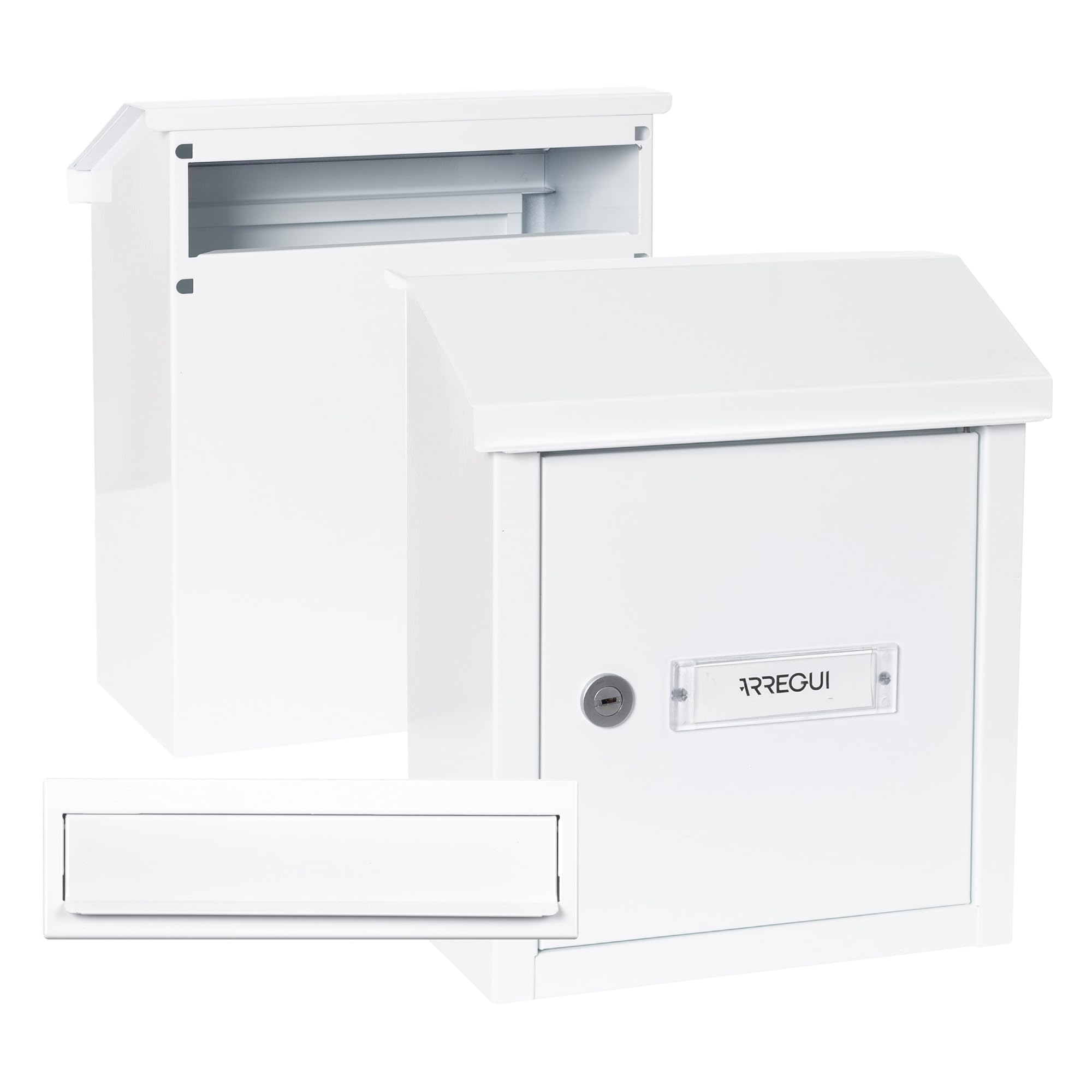 Buzón exterior de acero ARREGUI V4031 con bocacartas anticorrosión para puertas en blanco