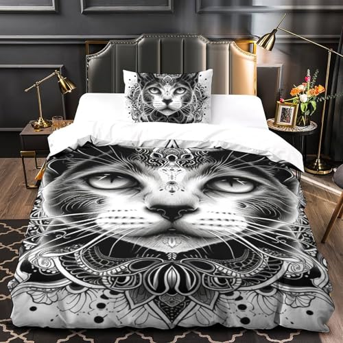 Parure de lit 135x200 chat mignon en microfibre pour de douces nuits - 4