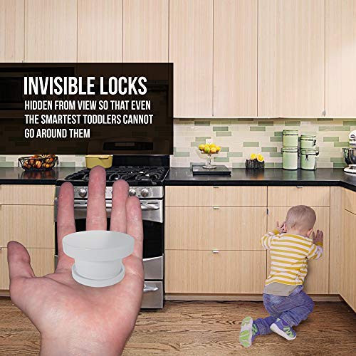 TinyPatrol 15 Locks with 3 Keys Baby Safety Cabinet Lock [EASY SET UP] Magnetic Cabinet Locks RELIABLE and DURABLE BABYPROOFING for Cabinets, Drawers [INVISIBLE LOCKS -OUTWIT SMART TODDLERS]