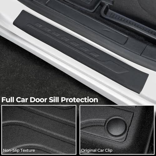 Image of Floor Mats for Ford Edge 2015-2026, All Weather Floor Mats Trunk Cargo Liner with Backrest Protectors and Door Sill Guards Accessories, Full Coverage Set