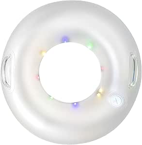 Amazon.com: Swim Ring Light Up Round PVC Swim Tube with Handle ...