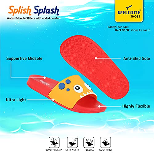 Image of WELCOME Unisex-Child Kids Flip-Flop Soft Comfortable Indoor & Outdoor Slippers Stylish Non-Slip Slide Home Casual Chappals For Boys & Girls