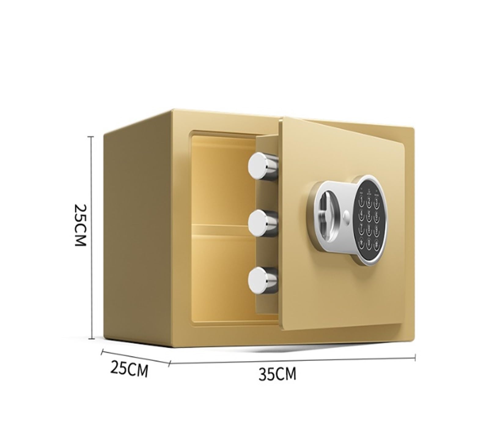 Cassaforte Piccole casseforti Mini cassaforte elettronica domestica con tastiera digitale for gioielli, contanti, passaporti, casa, hotel, ufficio Cassetta portavalori(Gold)