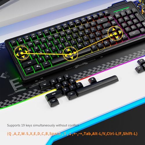 Clavier mécanique ergonomique étanche et rétroéclairé pour ordinateur fixe - 6