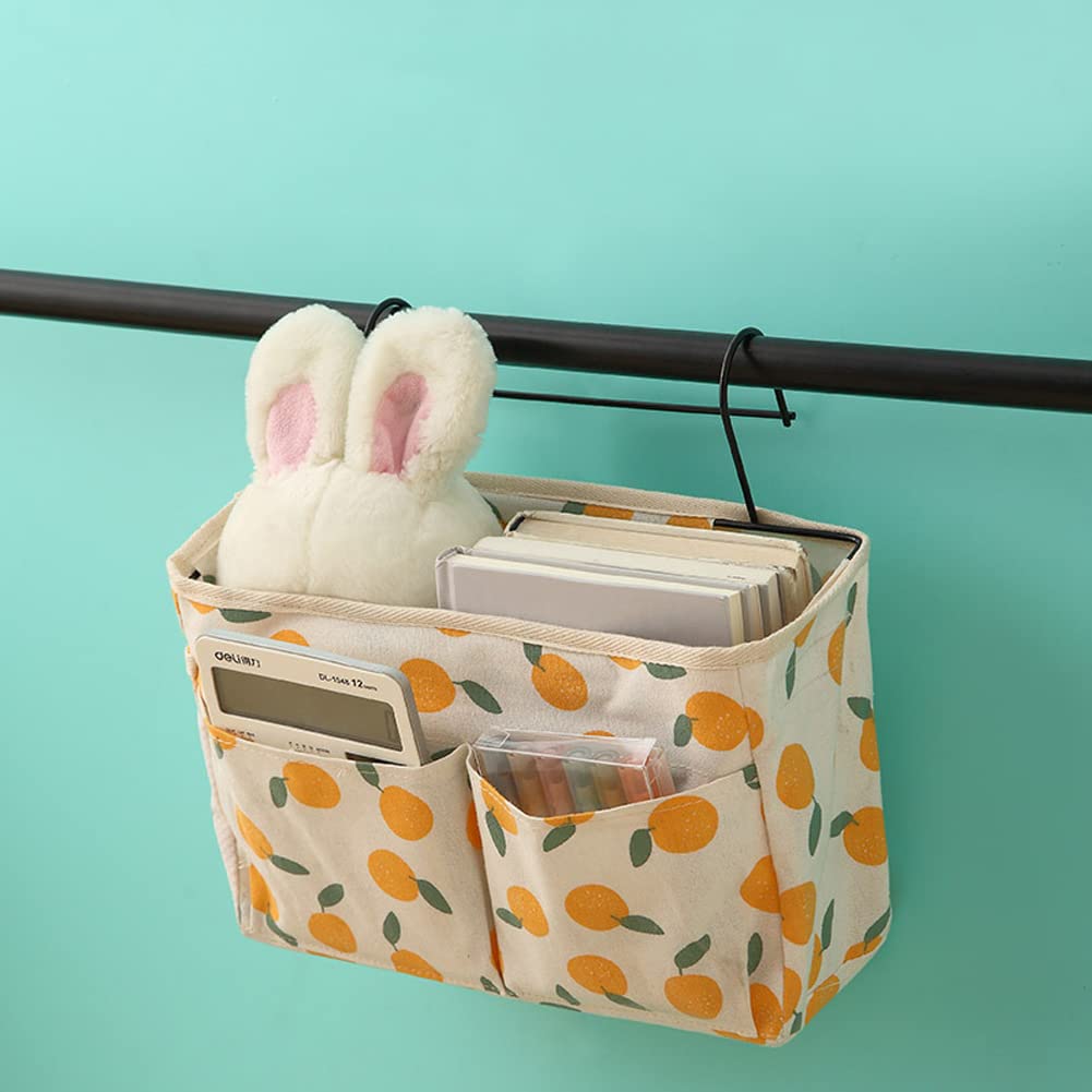2 Pièces Organisateur de Chevet et Sac de Rangement Lit, Pratique Organisateur de Chevet pour Livres, Téléphones Portables, Verres et Collations Près du Lit