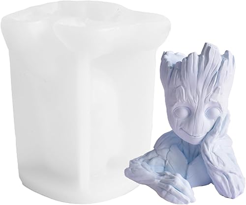 Moldes de vela 3D Groot para hacer velas, moldes de fundición de resina MUAECH DIY, molde de silicona para aromaterapia, molde de jabón, molde epoxi