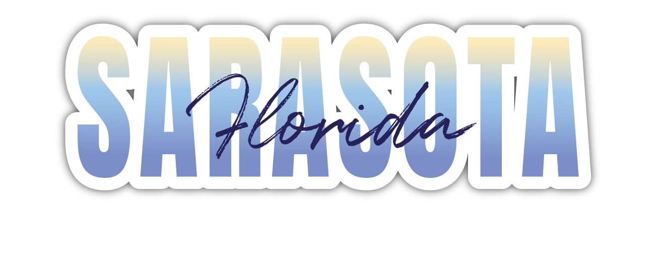 Sarasota Florida Souvenir 2-Inch Vinyl Decal Sticker Script Design 2 Inch|Sticker