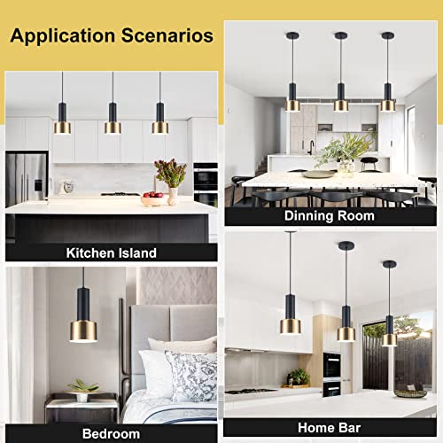 Omgomne Modern Pendant Lights Fixture For Kitchen Island, Black Gold Pendant Lighting Mini Hanging Lamp For Bedroom Living Dining Room Bathroom Bar(1 Pack) #TOP7