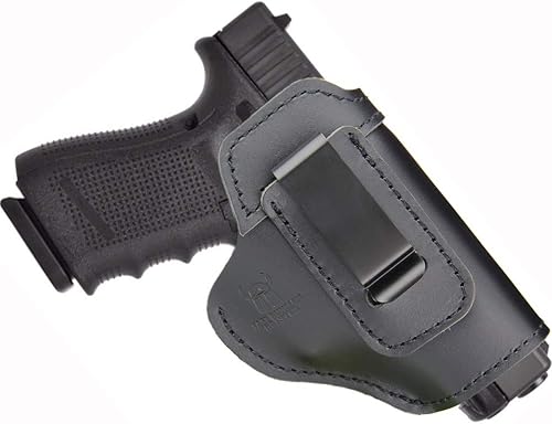 Miniatura 9 de IWB Funda de cuero para interior de cintura oculta para transporte oculto, se adapta a S & W M & P Shield-Glock19 26 29 30 32 43-Beretta Px4-RUGER