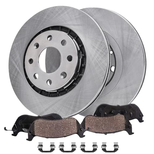 Image of Detroit Axle - Front Brake Kit for Chevy Aveo Aveo5 Spark EV Pontiac G3 | Wave5 Swift+, 10.08 inch inch Disc Brake Rotors Ceramic Brake Pads with Hardware Replacement