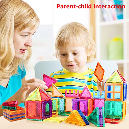 PLUMIA Magnets for Kids STEM Learning Toys 3D Building Magnetic Blocks Construction Magnet Toys for 3 Years Old Boys and Girls – 56 Pieces