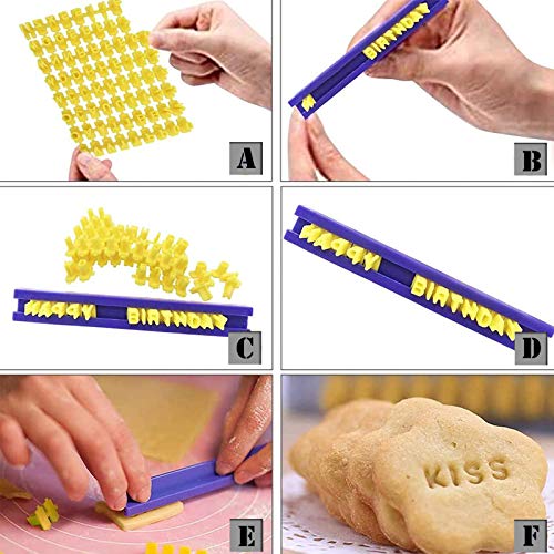 144 Pezzi Biscotti Goffratore Lettere, Fondente