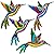 ZYP Metal Outdoor Wall Art Decor,3D Colorful Garden Birds Sculpture Outdoor Iron Hanging Decor Ornaments, Metal Hand-made Bird Wall Art Decorations for Fence Patio Balcony Living Room,Hummingbird