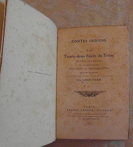 Contes indiens. les trente - deux recits du trone