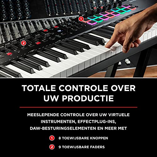M-Audio Oxygen Pro 61- USB MIDI keyboardcontroller met 61 toetsen met beatpads, toewijsbare MIDI knobs,buttons&faders en… - Image 4