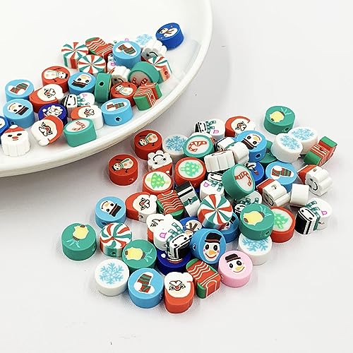 100-Pcs-Christmas-Handmade-Polymer-Clay-Beads-10mm-Polymer-Clay-Spacer-Beads-for-Women-Jewelry-Making-DIY-Charms-Bracelet-Necklace-Hair-Clip-Accessories-Handmade-Craft