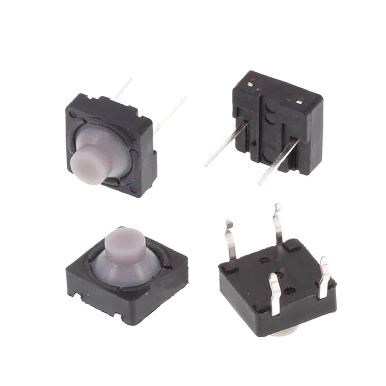 100 sztuk przełącznik dotykowy 8 x 8 x 5 pinów 5H żel krzemionkowy cichy przycisk 8 x 8 x 5 mm 2 piny DIP 4P Bend Feet Przewodnik silikonowy przycisk (4pin)