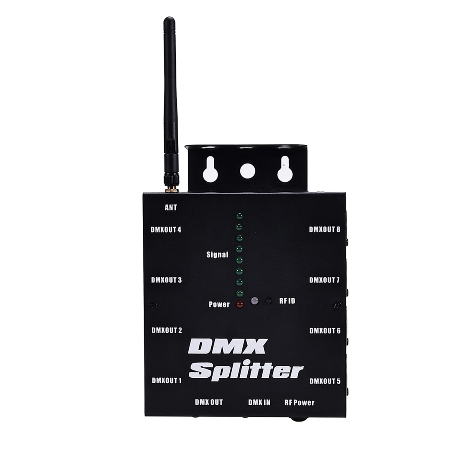 Marhynchus Distributore Amplificatore di Segnale Wireless Splitter di Segnale di Uscita a 8 per Controller di Luce con Spina XLR a 3 Pin per Illuminazione di Nozze con Barra Luminosa (Spina europea)