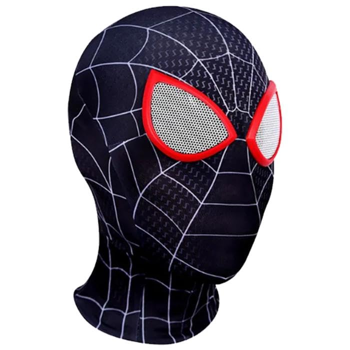 La Mejor Lista de Mascara spiderman más recomendados. 46 Máscara para Halloween, SpiderBlack01, MXRBK-001, 1Pza, 59cm Ø, Poliéster, Negro, Máscara Hombre Araña.
