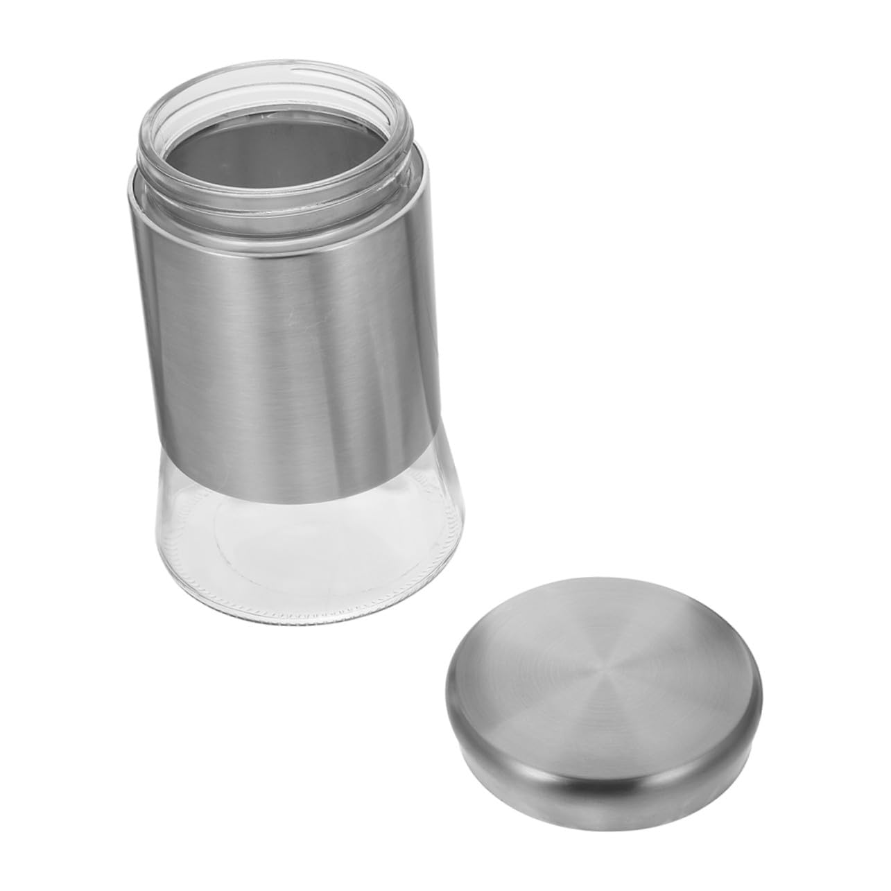 Hemobllo Contenitore Ermetico 1500ml in Acciaio Inox e Vetro per Caffè | Tè, Finitura Argento, Uso Cucina e Tavolo, Design Delicato, Buona Tenuta
