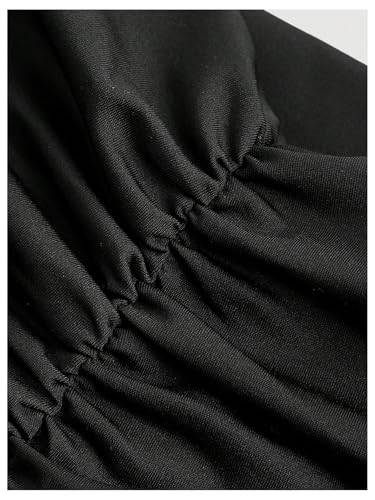 Verdusa Women's Plus Size Drawstring Ruched Maxi Skirt High Waisted Fishtail Bodycon Skirts4