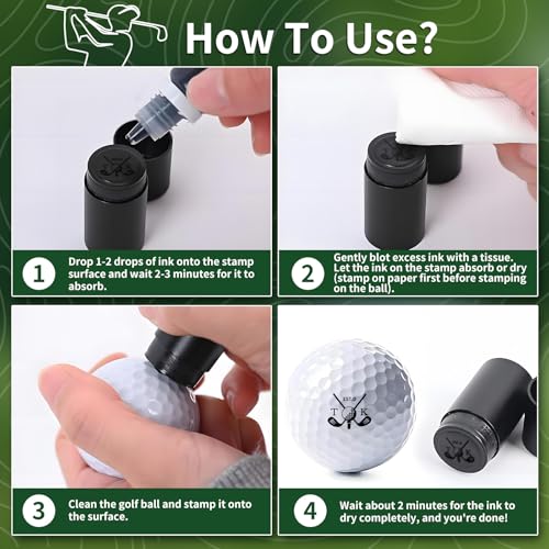 Personalized Golf Ball Stamp with Metal Storage Case, Custom Name Reusable Golf Ball Marking, Golf Accessories, Gifts for Golf Lovers, Golfers,... - Image 7