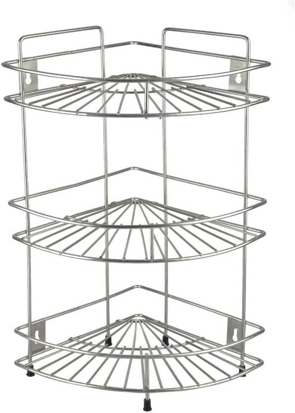 EASELIVING 3-Tier Corner Storage Rack/Shelf, Stainless Steel, Wall Mounted, Multipurpose for Kitchen and Bathroom Pack of 1 (B0D9Q8T358) Amazon Price History, Amazon Price Tracker