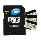 SIMPLETEK - SET 3 x Micro SDXC Karten 64 GB UHS-I V30 A1 - Speicher für Drohnen, Smartphone und 4K Videoaufnahme - Inklusive SD-Adapter