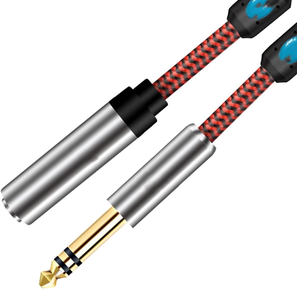 Stereo 1/4 Inch TRS Male to 6.35mm Female Audio Cable Headset Amplifiers Headphone Mixer Guitar Extension