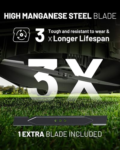 Image of Litheli 14 Inch Cordless Lawn Mower, Ergonomic Lightweight Grass Cutter with Adjustable Handle, 5.0Ah Battery & Charger, Brushless Motor, Cutting Height 1-2.5 in, Easy Push for Older Adults