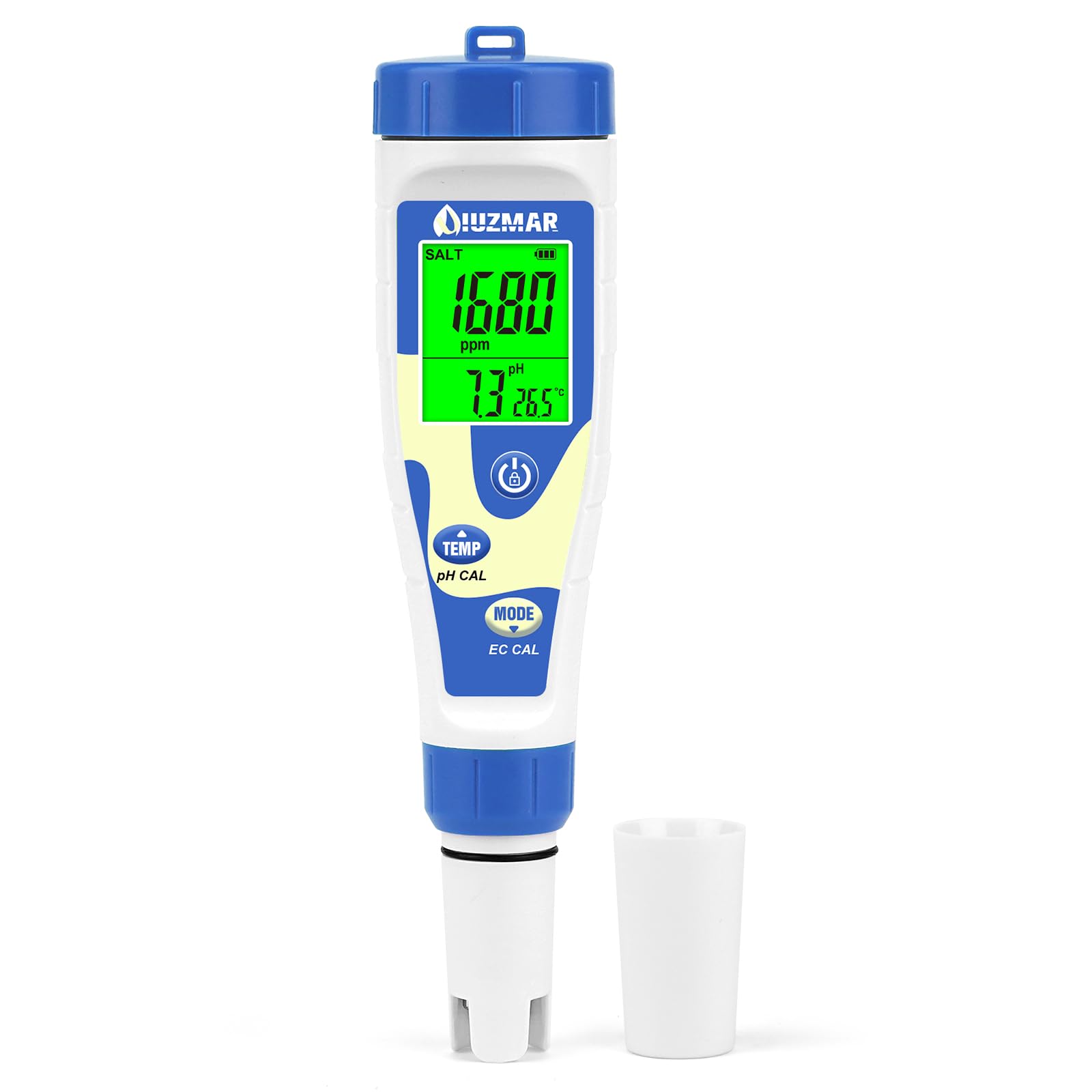 UIUZMAR Misuratore Salinita e pH Piscina Acquario Marino Digitale, 5 in 1