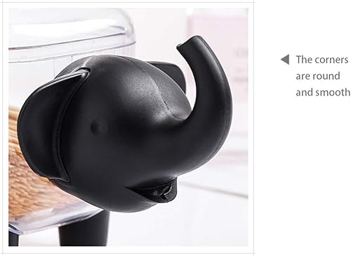 Miniatura 5 de Caja de almacenamiento creativa a prueba de polvo, para papelería de oficina, palillos de dientes, hisopos de algodón, etc. (elefante) (negro)