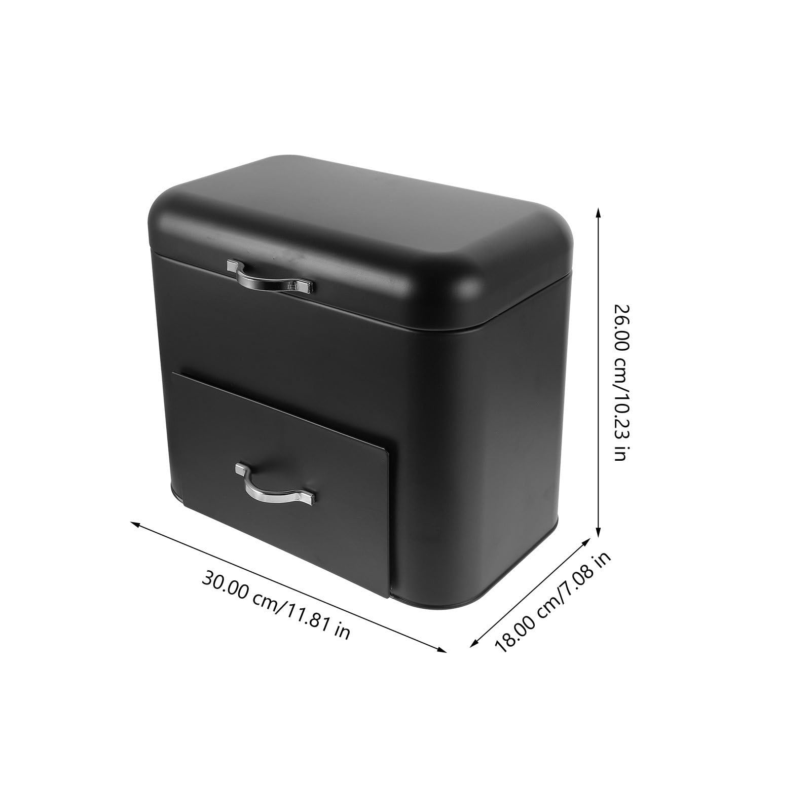 Caja de Pan de Mesa Porta Pan para Encimera de Cocina Hierro Negra Gran Capacidad para Cocina y Cafeterías Organizador de Almacenamiento