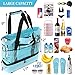 Sheye&Yelin Beach Bag with Insulated Cooler- Many Pockets Durable Sandproof Mesh Tote Bag for Women