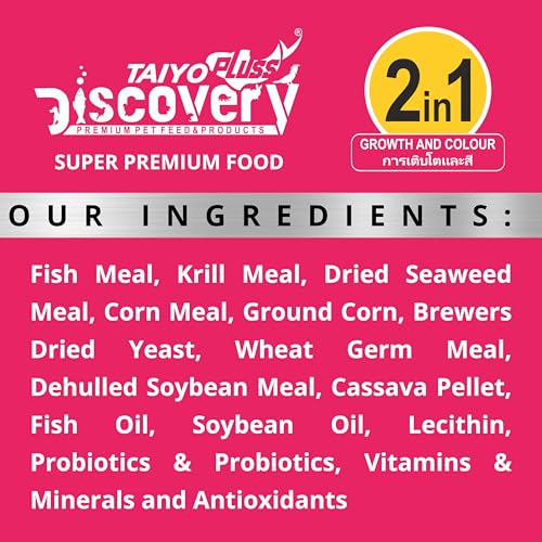 Image of Taiyo Pluss Discovery Pink Fish Food - 1 kg (1000 g) (New Formula) + Siphon Pump Free | Highly Nutritious Premium 2-in-1 Optimum Formula | Aquarium Gravel Cleaner & Fish Tank Water Changer