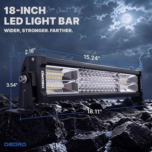 Image of OEDRO 18 Inch LED Light Bar Quad-Row Off Road Light with Wiring Harness