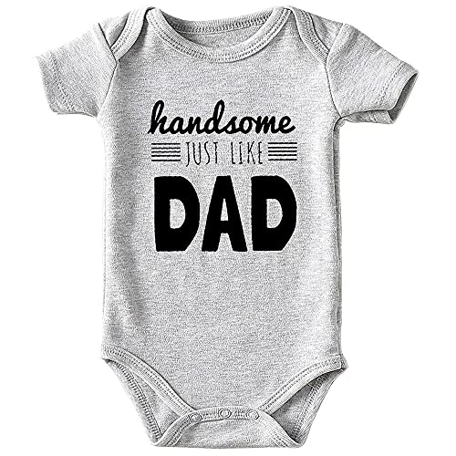 Image of shlrzy Handsome just Like dad Newborn Baby boy Clothes Unisex Funny Baby Bodysuits for Girls