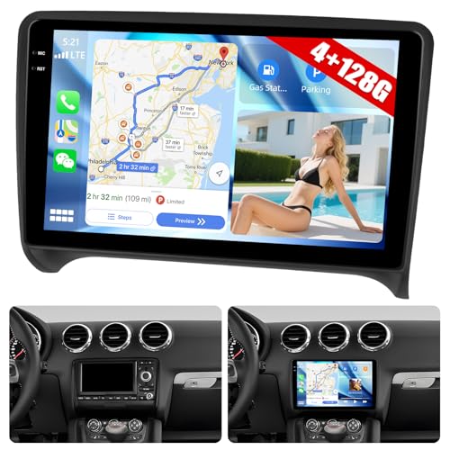 【SISTEMA ANDROID 15 E 4+128G】 Autoradio CAMECHO con Carplay per Audi TT 8J MK2 2004-2018, equipaggiata con l'ultimo sistema operativo Android 15, vanta 4 GB di RAM e 128 GB di ROM. Questa configurazione assicura prestazioni rapide e stabili, senza lag, per il multitasking, il caricamento delle app e l'archiviazione di tutti i tuoi contenuti preferiti.