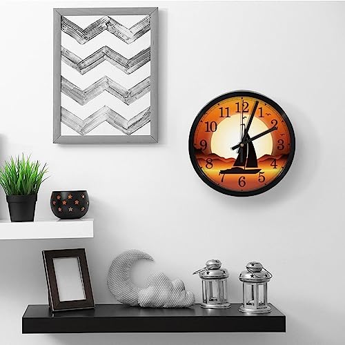 Horloge murale silencieuse à quartz évocation d'un coucher de soleil - 6
