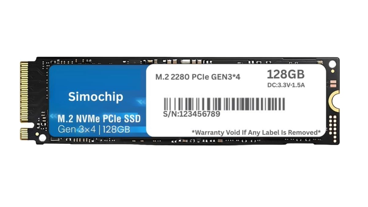 128GB NVMe Gen 3x4 Internal PCIe M.2 Solid SSD AI Speed (SSD Hard