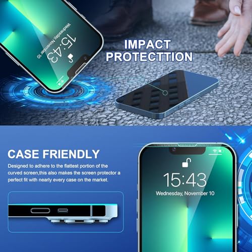 Image of AIBEX Tempered Glass for Apple iPhone 13 Pro Max /Apple iPhone 14 Plus | 9H Hardness | Anti-Glare & Anti-Fingerprint | Water Resistant | Edge-to-Edge Full Screen Protector | Bubble-Free Installation
