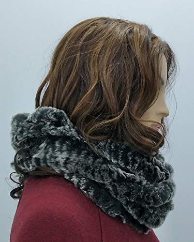 Hima Nice Glory Real Knitted Rex Rabbit Fur Winter Tube Scarf Neck Warmer3