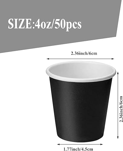 Miniatura 2 de Paquete de 50 vasos desechables pequeños para enjuague bucal de baño, vasos de papel para baño, tazas de papel para aperitivos, baño, expreso,